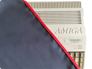 AMIGA 500 / AMIGA 500PLUS - COTTON CANVAS - GRAPHITE GREY - DUST COVER - STYLISH - Retro Ready