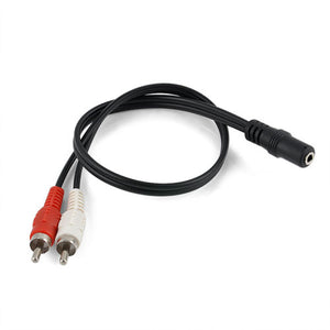 3.5mm Female Minijack 2 RCA Maybe Y Adapter audio cable