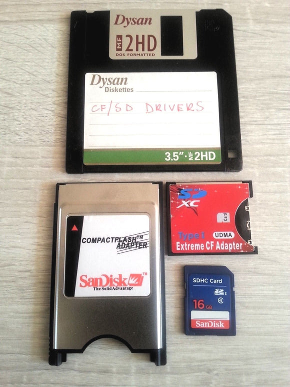 PCMCIA adapter + SD CF Type I SDHC + Drivers + 16GB SD CARD - Amiga 600 1200 - Retro Ready