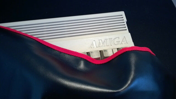 Amiga 600 Faux Leather BLACK Dust Cover - Stylish - Retro Ready